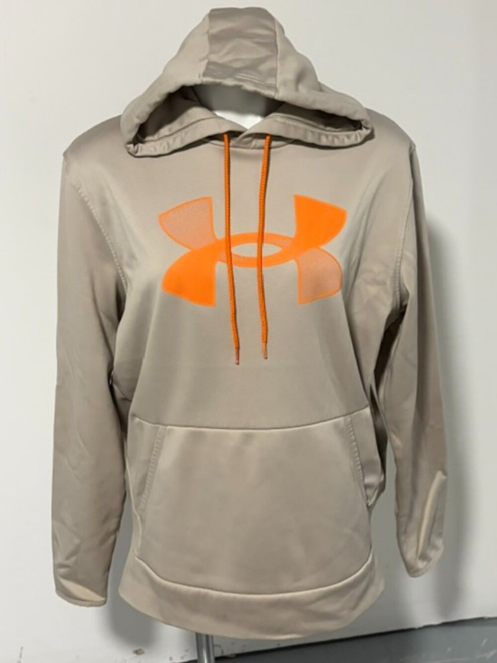 UNDER ARMOUR COLDGEAR LOOSE FIT HOODIE TAN AND ORANGE LARGE